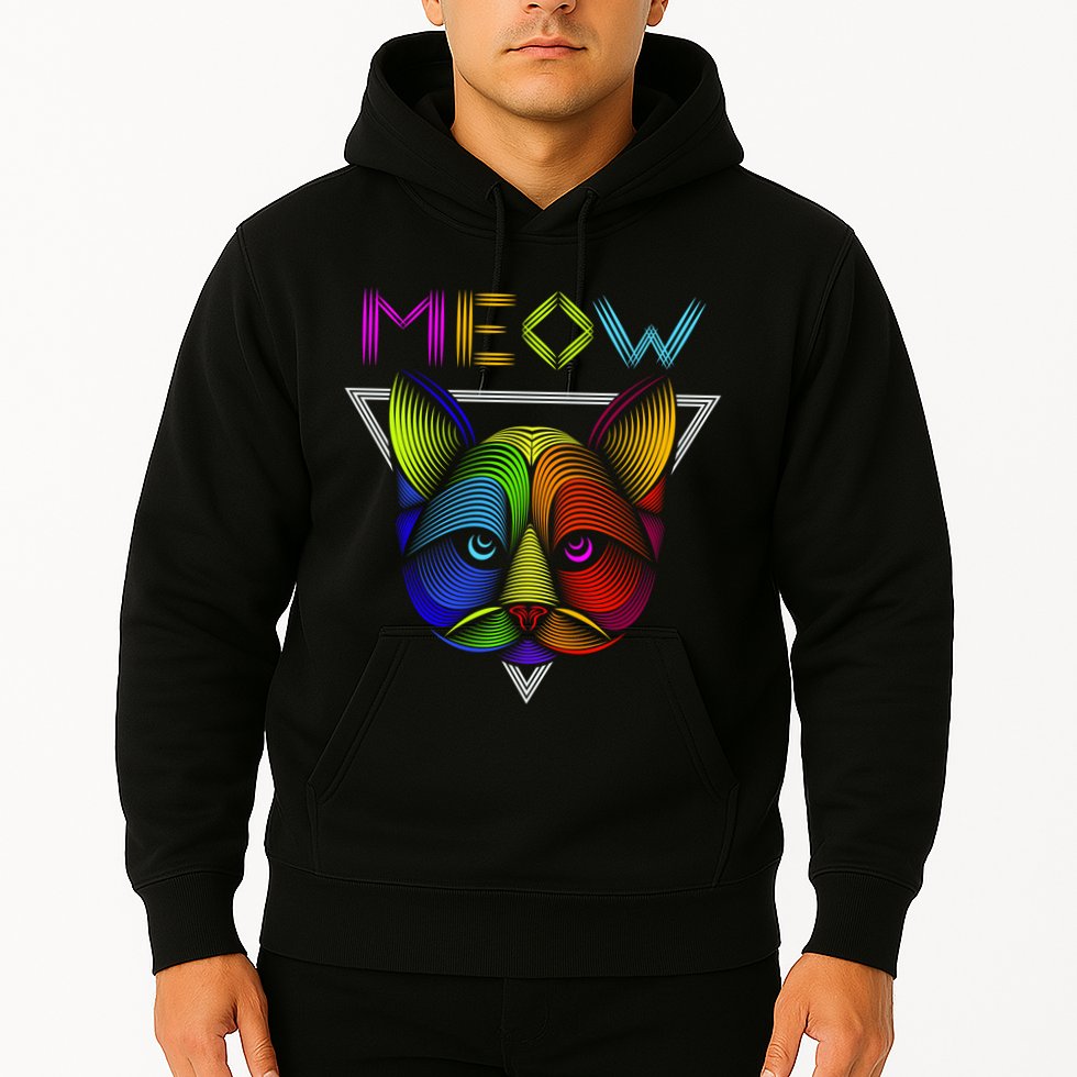 Meow Cat Neon Hoodie