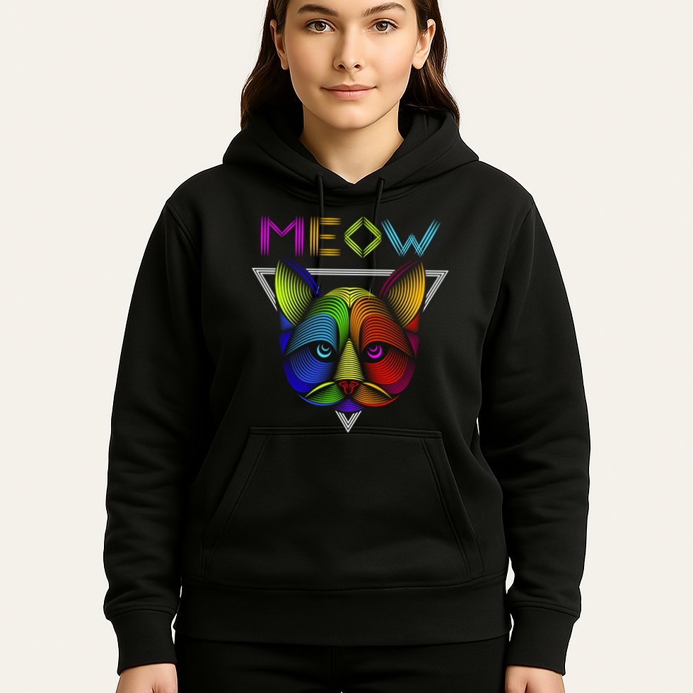 Meow Cat Neon Hoodie