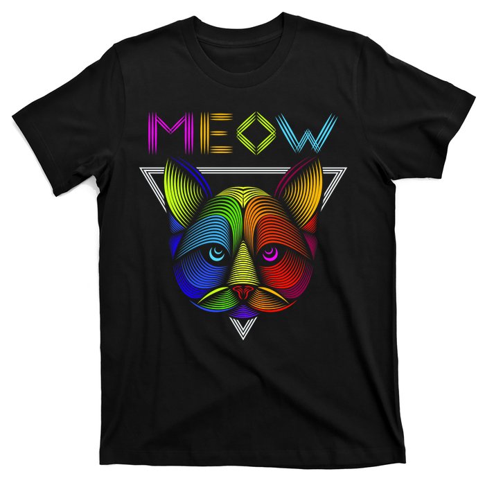 Meow Cat Neon T-Shirt