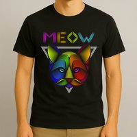 Meow Cat Neon T-Shirt