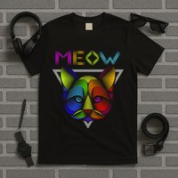 Meow Cat Neon T-Shirt