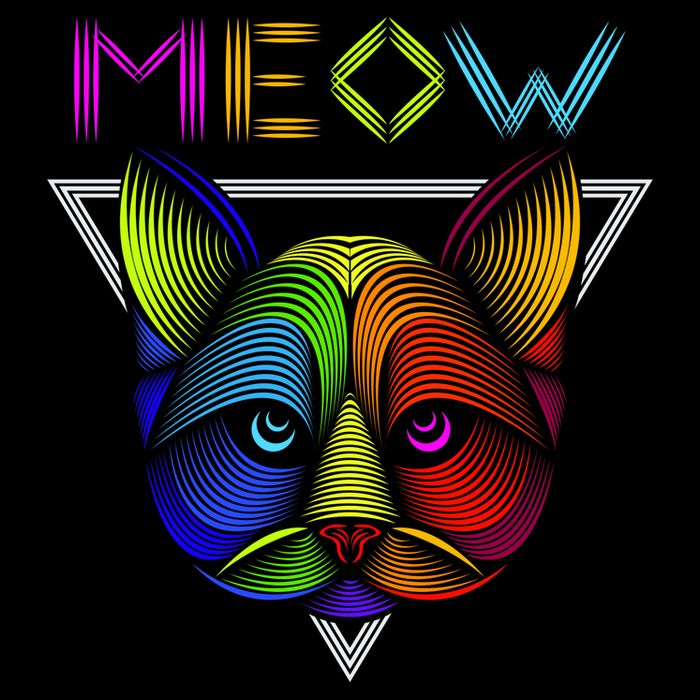 Meow Cat Neon T-Shirt