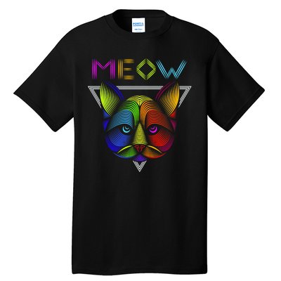 Meow Cat Neon Tall T-Shirt