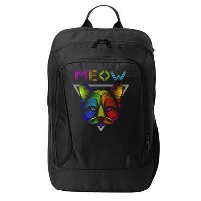 Meow Cat Neon City Backpack