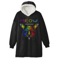 Meow Cat Neon Hooded Wearable Blanket