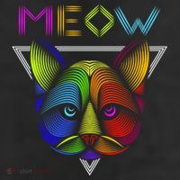 Meow Cat Neon 11oz C Handle Ceramic Mug