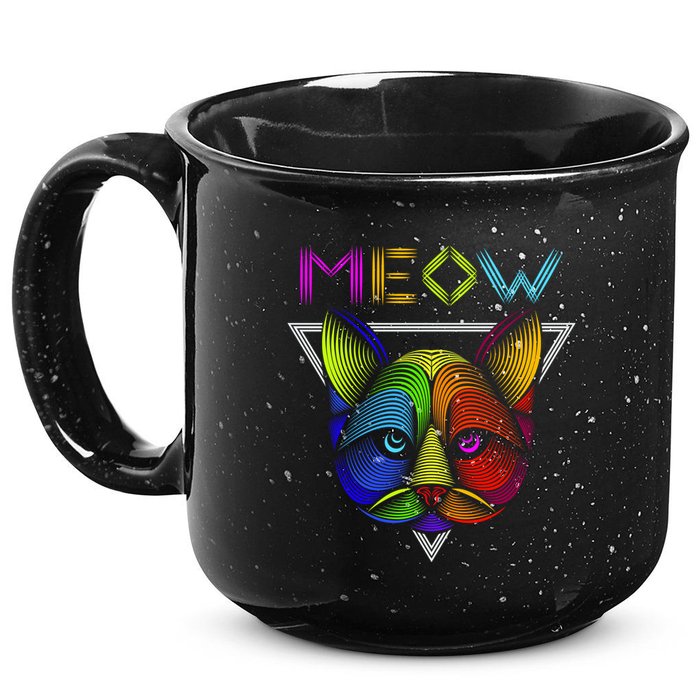 Meow Cat Neon 15oz Campfire Ceramic Mug