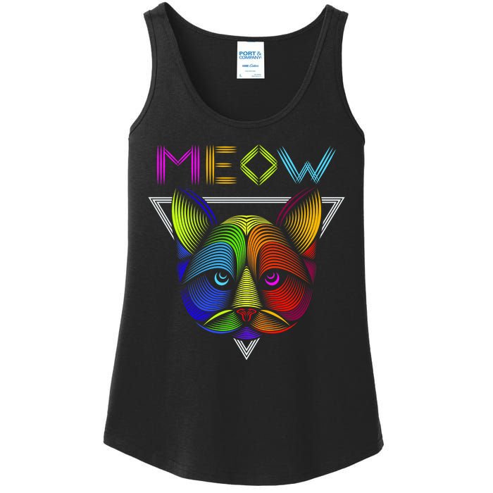 Meow Cat Neon Ladies Essential Tank