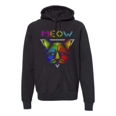 Meow Cat Neon Premium Hoodie