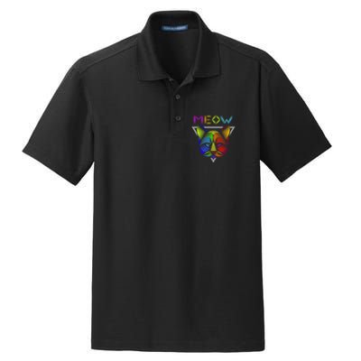 Meow Cat Neon Dry Zone Grid Polo