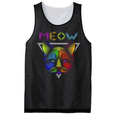 Meow Cat Neon Mesh Reversible Basketball Jersey Tank