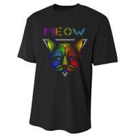 Meow Cat Neon Performance Sprint T-Shirt