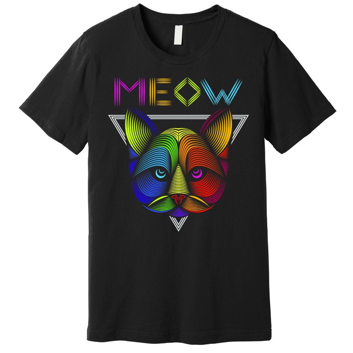 Meow Cat Neon Premium T-Shirt