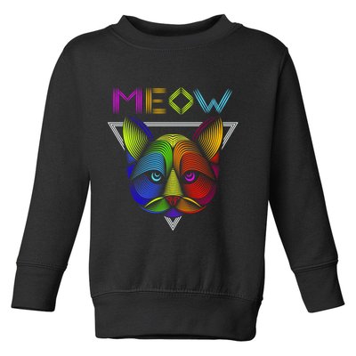 Meow Cat Neon Toddler Sweatshirt