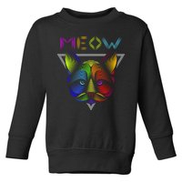 Meow Cat Neon Toddler Sweatshirt