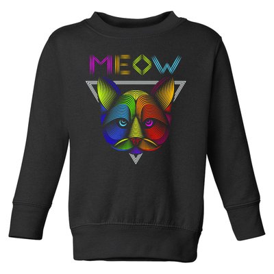 Meow Cat Neon Toddler Sweatshirt