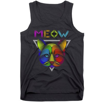 Meow Cat Neon Tank Top