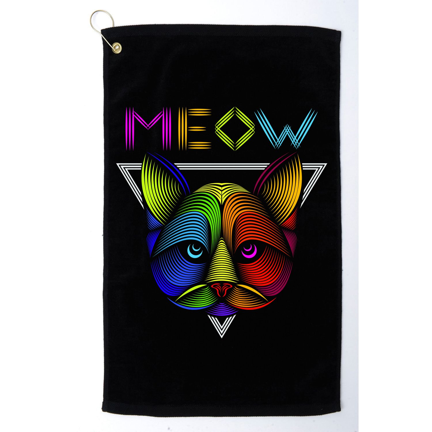 Meow Cat Neon Golf Towel