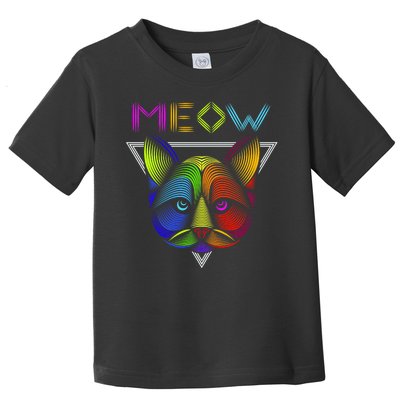 Meow Cat Neon Toddler T-Shirt