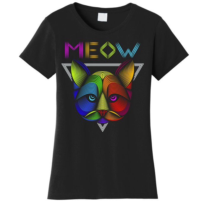 Meow Cat Neon Women's T-Shirt