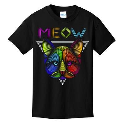 Meow Cat Neon Kids T-Shirt