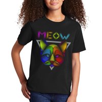Meow Cat Neon Kids T-Shirt