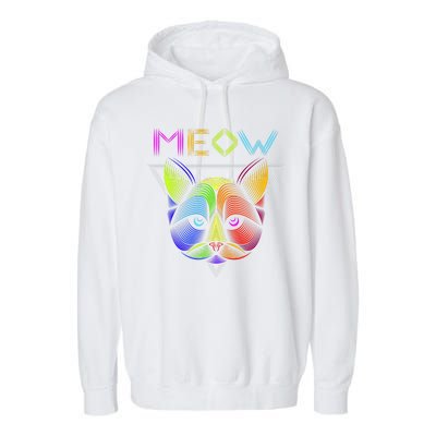 Meow Cat Neon Garment-Dyed Fleece Hoodie