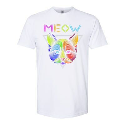 Meow Cat Neon Softstyle CVC T-Shirt