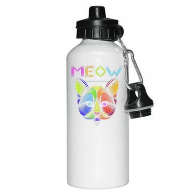 Meow Cat Neon Aluminum Water Bottle