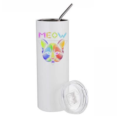 Meow Cat Neon Stainless Steel Tumbler