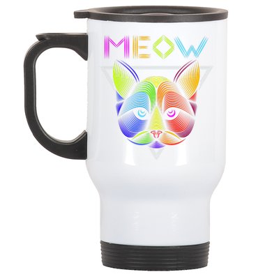 Meow Cat Neon Stainless Steel Travel Mug