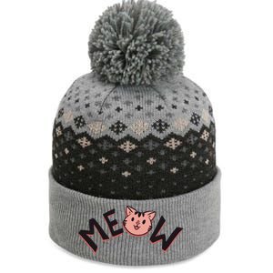 Meow Kitten Face The Baniff Cuffed Pom Beanie