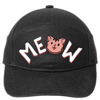 Meow Kitten Face 7-Panel Snapback Hat