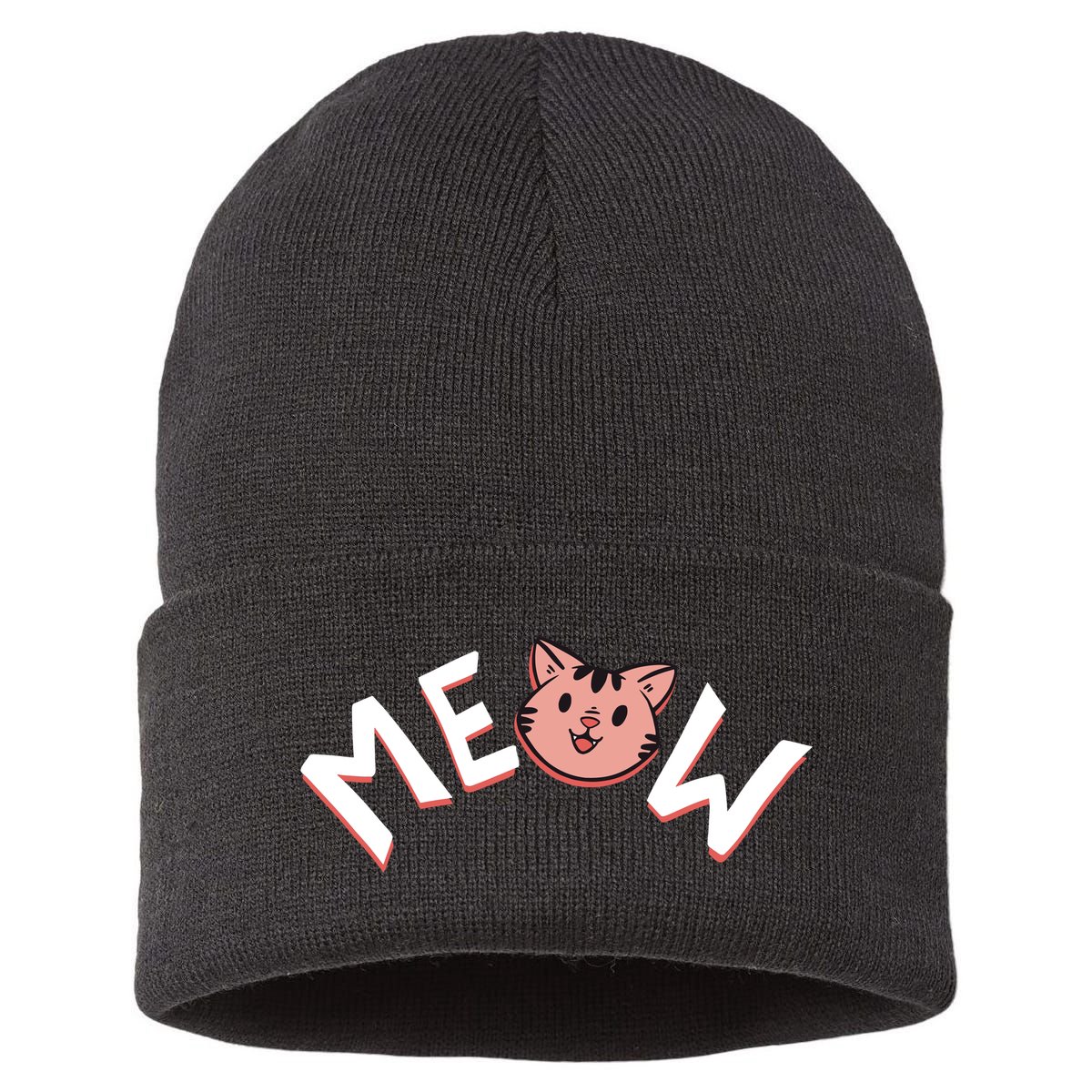Meow Kitten Face Sustainable Knit Beanie
