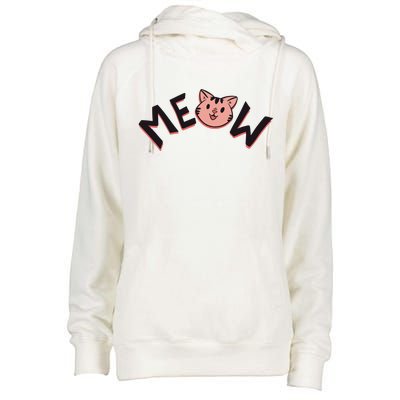 Meow Kitten Face Womens Funnel Neck Pullover Hood