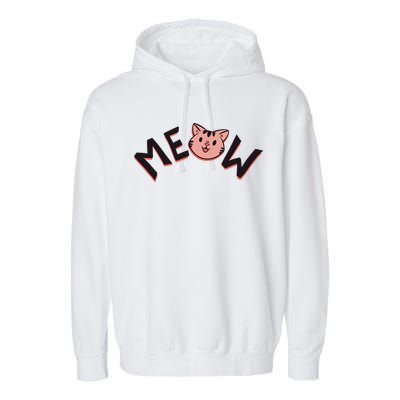 Meow Kitten Face Garment-Dyed Fleece Hoodie