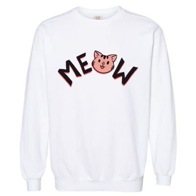 Meow Kitten Face Garment-Dyed Sweatshirt