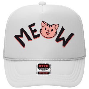 Meow Kitten Face High Crown Mesh Back Trucker Hat