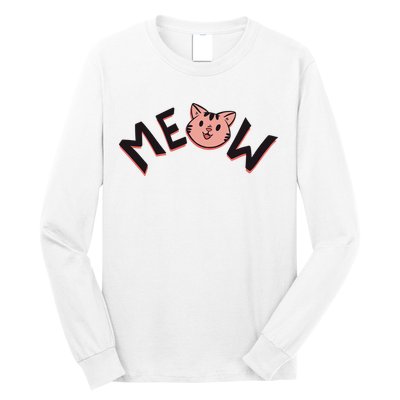 Meow Kitten Face Long Sleeve Shirt