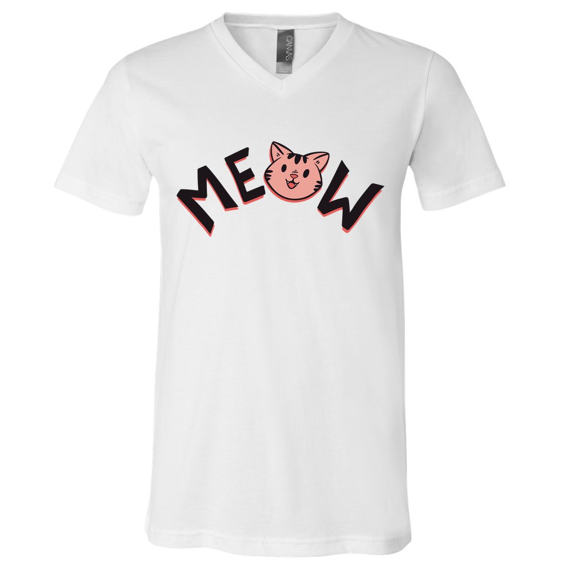 Meow Kitten Face V-Neck T-Shirt