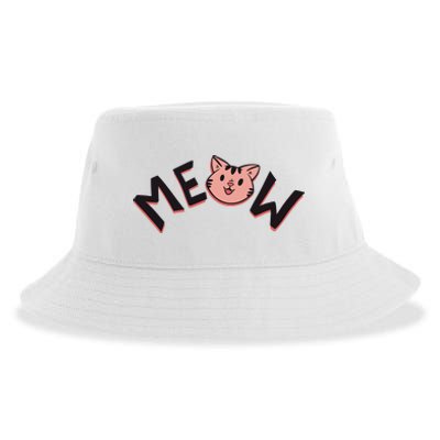 Meow Kitten Face Sustainable Bucket Hat