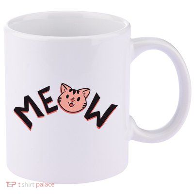 Meow Kitten Face 11oz C Handle Ceramic Mug