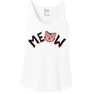 Meow Kitten Face Ladies Essential Tank