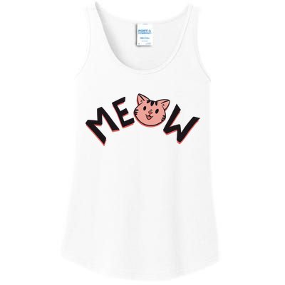 Meow Kitten Face Ladies Essential Tank