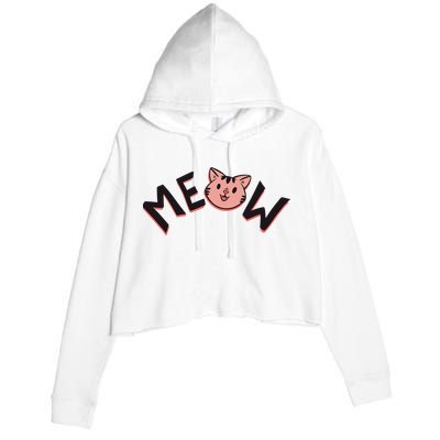 Meow Kitten Face Crop Fleece Hoodie