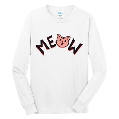 Meow Kitten Face Tall Long Sleeve T-Shirt