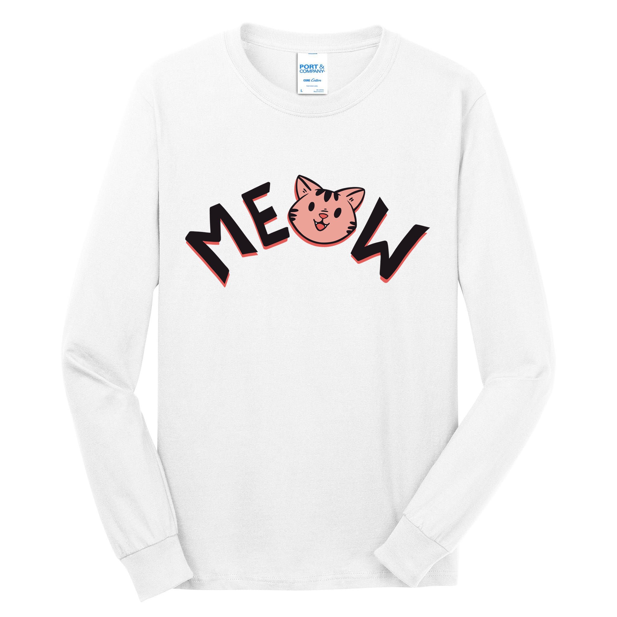 Meow Kitten Face Tall Long Sleeve T-Shirt