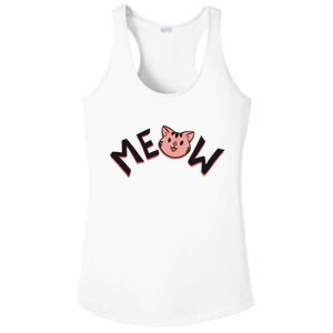 Meow Kitten Face Ladies PosiCharge Competitor Racerback Tank