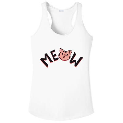 Meow Kitten Face Ladies PosiCharge Competitor Racerback Tank