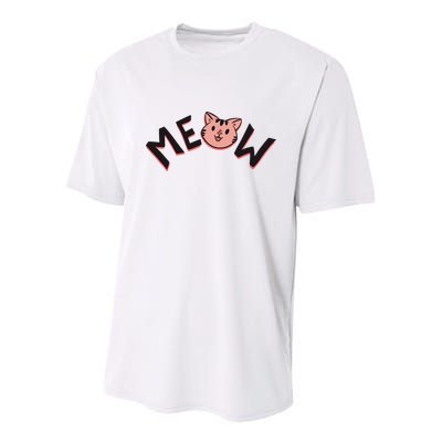 Meow Kitten Face Youth Performance Sprint T-Shirt